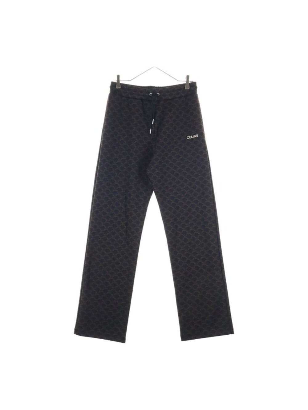 Celine Classic Logo Trim Off Jersey Pants Track Brown